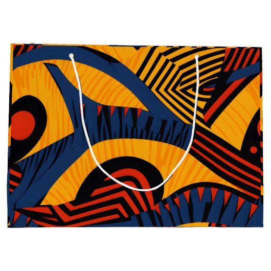 Vibrant African Pattern Groot Cadeauzakje (Achterkant)