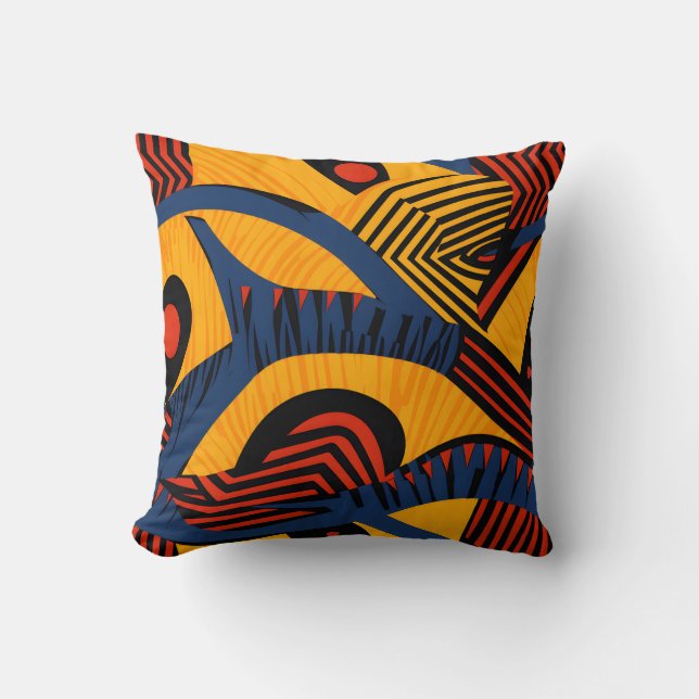 Vibrant African Pattern Kussen (Voorkant)