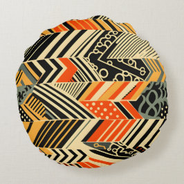 Vibrant African Pattern Rond Kussen