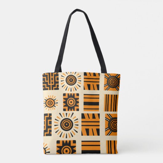 Vibrant African Pattern Tote Bag (Achterkant)