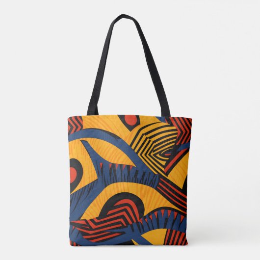 Vibrant African Pattern Tote Bag (Achterkant)