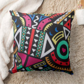 Vibrant Afro-Centric Geometric Pattern – Bold Trib Kussen (Deken)