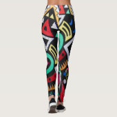 Vibrant Afro-Centric Geometric Pattern – Bold Trib Leggings (Achterkant)