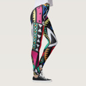 Vibrant Afro-Centric Geometric Pattern – Bold Trib Leggings (Rechts)