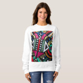 Vibrant Afro-Centric Geometric Pattern – Bold Trib Trui (Voorkant volledig)