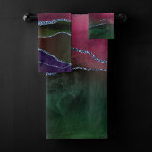 Vibrant Agate | Rich Pink en Green Jewel Tone Bad Handdoek