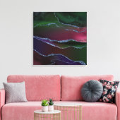 Vibrant Agate | Rich Pink en Green Jewel Tone Canvas Afdruk (Insitu (Woonkamer))