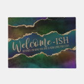 Vibrant Agate | Rich Pink en Green Jewel Tone Deurmat (Voorkant)