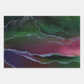 Vibrant Agate | Rich Pink en Green Jewel Tone Inpakpapier Vel (Voorkant 2)