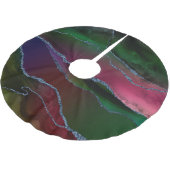 Vibrant Agate | Rich Pink en Green Jewel Tone Kerstboom Rok (Gekanteld)