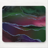 Vibrant Agate | Rich Pink en Green Jewel Tone Muismat (Voorkant)