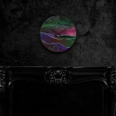 Vibrant Agate | Rich Pink en Green Jewel Tone Ronde Klok