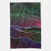 Vibrant Agate | Rich Pink en Green Jewel Tone Theedoek (Verticaal)