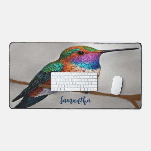Vibrant Allen’s Hummingbird Painting Bureaumat (Keyboard & Muis)