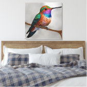 Vibrant Allen’s Hummingbird Painting Canvas Afdruk (Insitu (Slaapkamer))