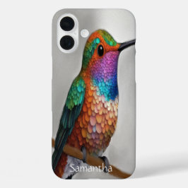 Vibrant Allen’s Hummingbird Painting iPhone 16 Plus Hoesje