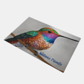 Vibrant Allen’s Hummingbird Painting Deurmat (Schuin)