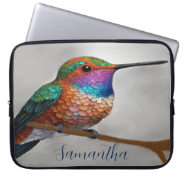 Vibrant Allen’s Hummingbird Painting Laptop Sleeve