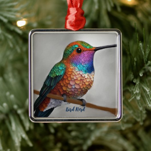 Vibrant Allen’s Hummingbird Painting Metalen Ornament (Boom)