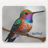 Vibrant Allen’s Hummingbird Painting Muismat (Voorkant)