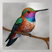 Vibrant Allen’s Hummingbird Painting Poster (Voorkant)
