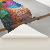 Vibrant Allen’s Hummingbird Painting Sherpa Deken (3/4)