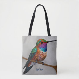 Vibrant Allen’s Hummingbird Painting Tote Bag