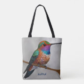 Vibrant Allen’s Hummingbird Painting Tote Bag (Achterkant)
