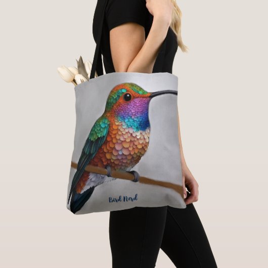 Vibrant Allen’s Hummingbird Painting Tote Bag (Dichtbij)