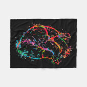 Vibrant Anatomical Heart Splatter  Fleece Deken (Voorkant (Horizontaal))