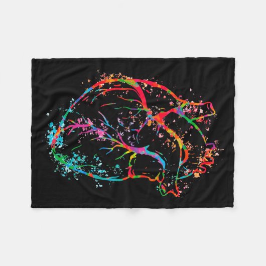 Vibrant Anatomical Heart Splatter  Fleece Deken (Voorkant (Horizontaal))