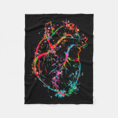 Vibrant Anatomical Heart Splatter  Fleece Deken (Voorkant)