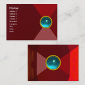 VIBRANT AQUA BLUE GEMSTONE Abstract geometrisch Visitekaartje (Voorkant / Achterkant)