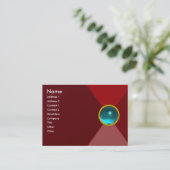 VIBRANT AQUA BLUE GEMSTONE Abstract geometrisch Visitekaartje (Staand voorkant)