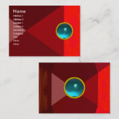 VIBRANT AQUA BLUE GEMSTONE Abstract geometrisch Visitekaartje (Voorkant / Achterkant)