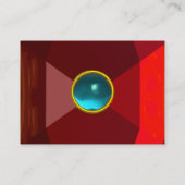 VIBRANT AQUA BLUE GEMSTONE Abstract geometrisch Visitekaartje (Achterkant)