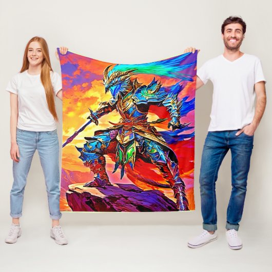 Vibrant Armour Hero Design Fleece Deken (In situ)