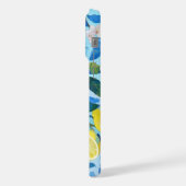 Vibrant art of blue lemon flowers iPhone hoesje (Linkerkant)