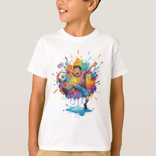 Vibrant Artistic Boy T-Shirt (Voorkant)