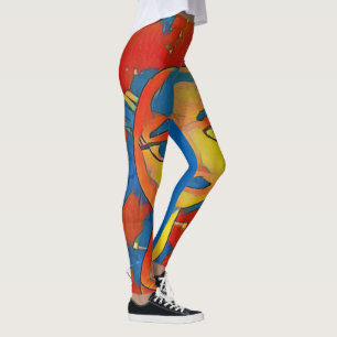 Vibrant Artistisch hedendaags Mannequin Face Leggings