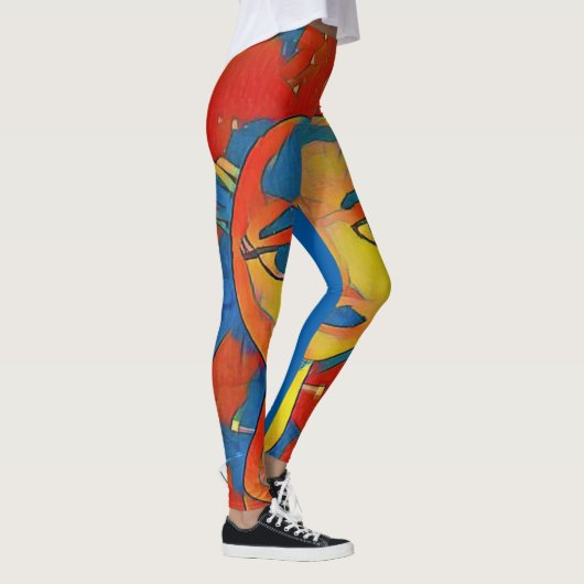 Vibrant Artistisch hedendaags Mannequin Face Leggings (Rechts)