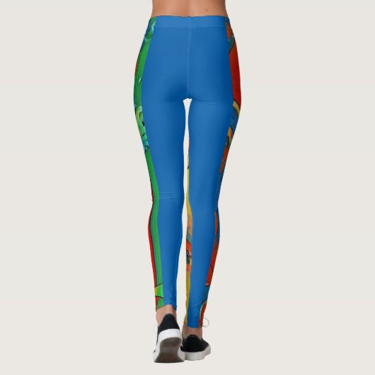 Vibrant Artistisch hedendaags Mannequin Face Leggings (Achterkant)