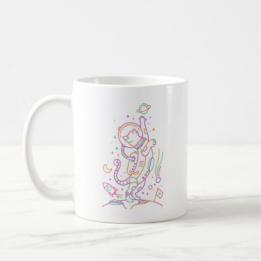 Vibrant Astro Cat Koffiemok (Links)