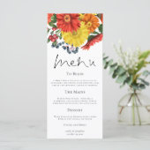 Vibrant Autumn Florals Wedding Menu (Staand voorkant)