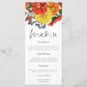 Vibrant Autumn Florals Wedding Menu (Voorkant)