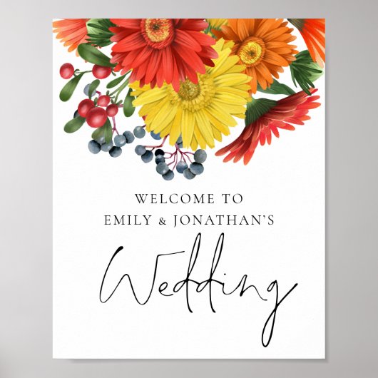 Vibrant Autumn Florals Welkom bij het Poster van d (Voorkant)