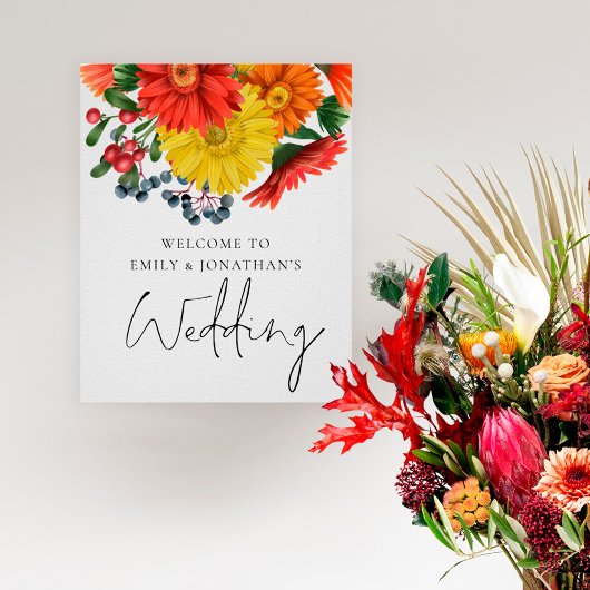 Vibrant Autumn Florals Welkom bij het Poster van d