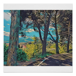 Vibrant Autumn Forest Perfect Poster