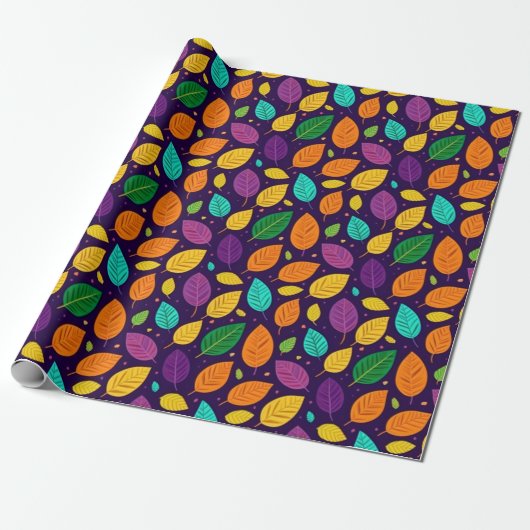 Vibrant Autumn Leaves Cadeaupapier (Uitgerold)