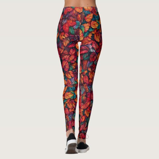 Vibrant Autumn Leaves Leggings (Achterkant)